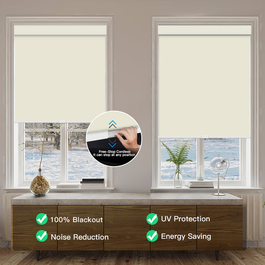 Manual Cordless Blackout Roller Shade - Vinyl Fabric