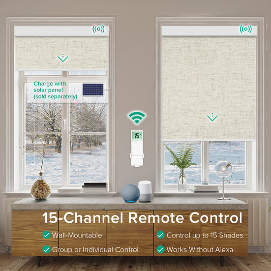 Motorized Blackout Roller Shade - Texture Fabric