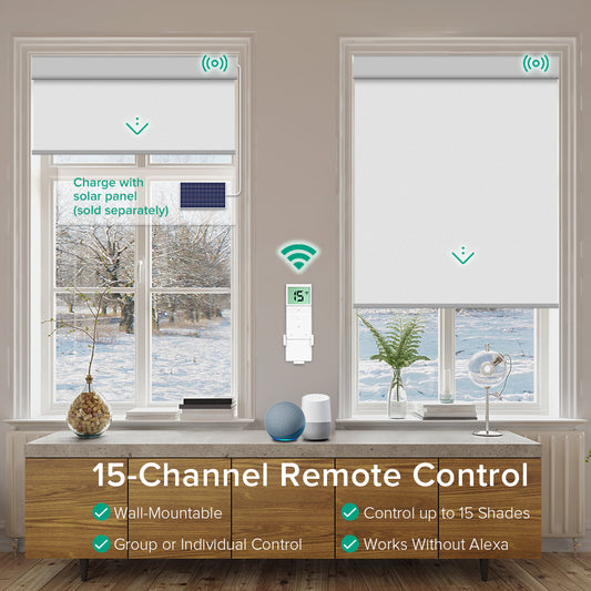 Motorized Blackout Roller Shade - Vinyl Fabric