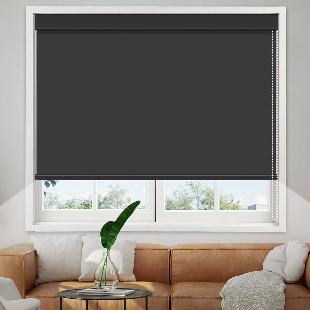 Manual Corded Blackout Roller Shade - Vinyl Fabric
