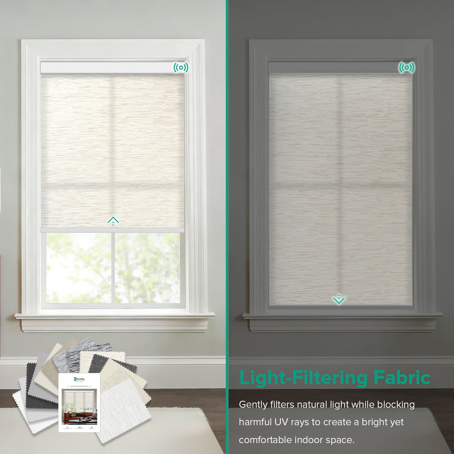 Kilonity Light Filtering Roller Shade Fabric Samples