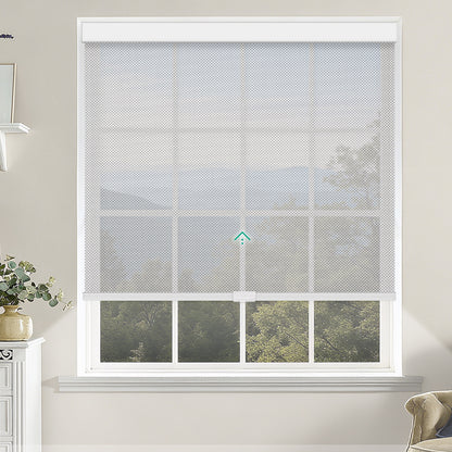 Manual Cordless Light Filtering Roller Shades - Fireproof Fabric