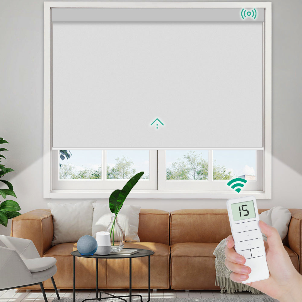 Motorized Blackout Roller Shade - Vinyl Fabric
