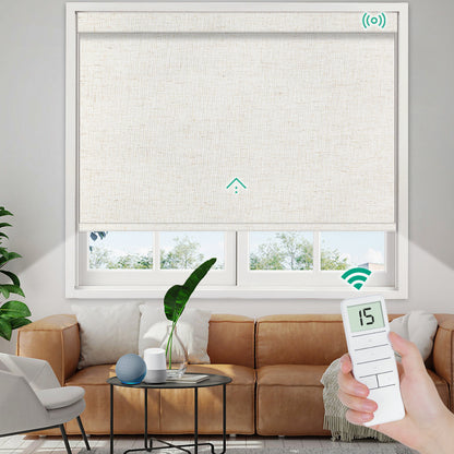 Motorized Blackout Roller Shade - Texture Fabric