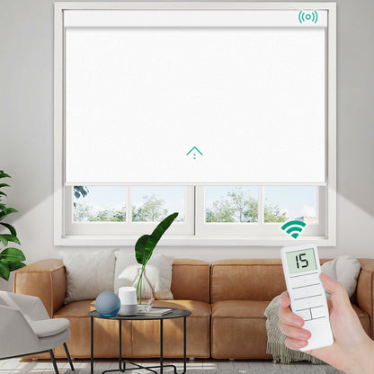Motorized Blackout Roller Shade - Vinyl Fabric