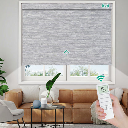 Motorized Blackout Roller Shade - Texture Fabric
