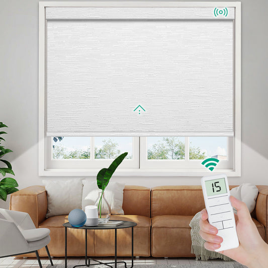 Motorized Blackout Roller Shade - Texture Fabric