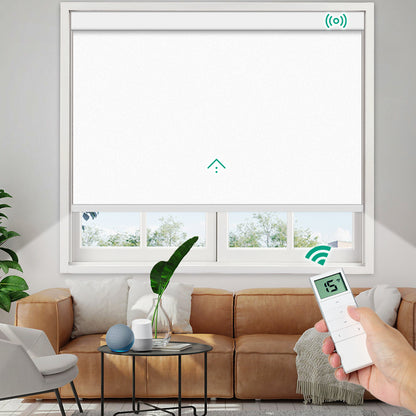 Motorized Blackout Roller Shade - Vinyl Fabric