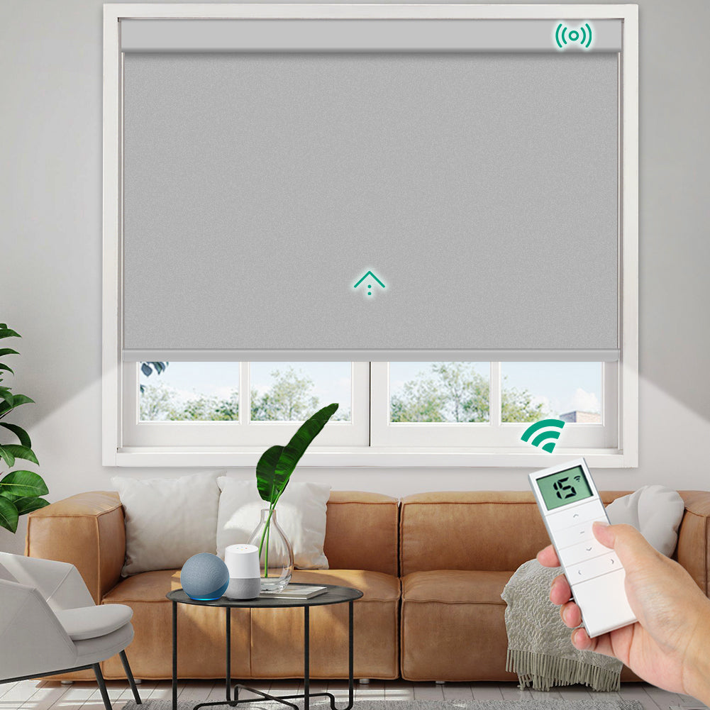 Motorized Blackout Roller Shade - Vinyl Fabric
