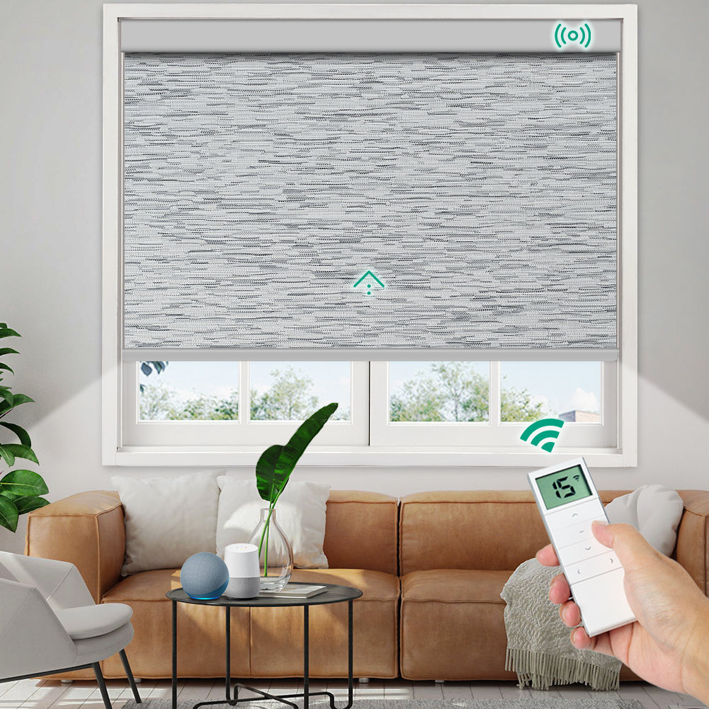 Motorized Blackout Roller Shade - Texture Fabric