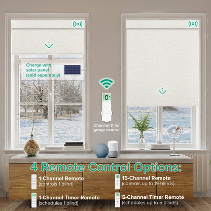 Motorized Blackout Roller Shade - Texture Fabric