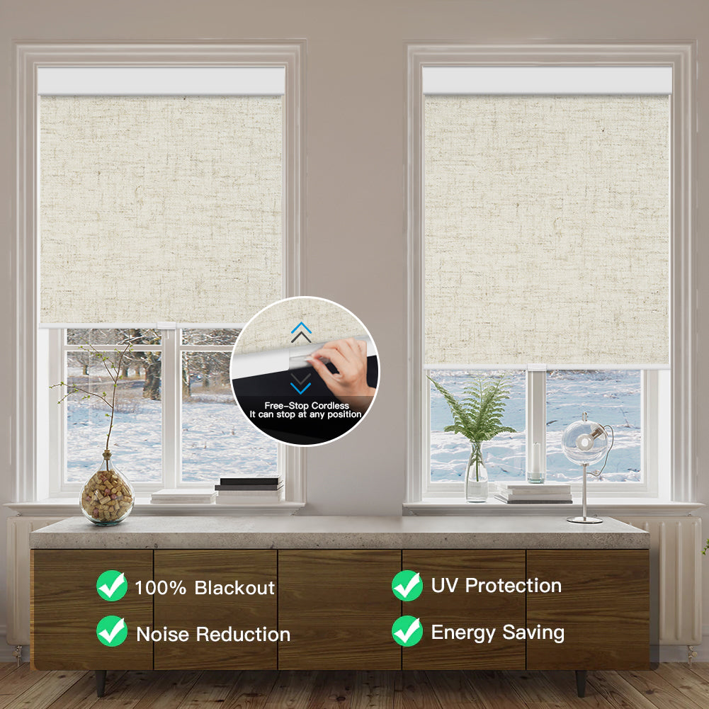 Manual Cordless Blackout Roller Shade - Texture Fabric