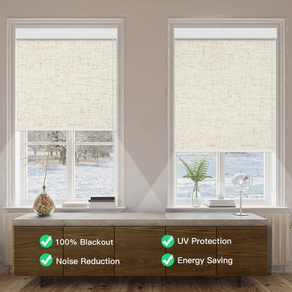 Manual Corded Blackout Roller Shade - Texture Fabric