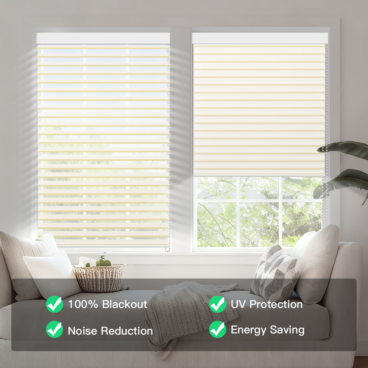 Manual Corded Blackout Shangri-La Sheer Shade