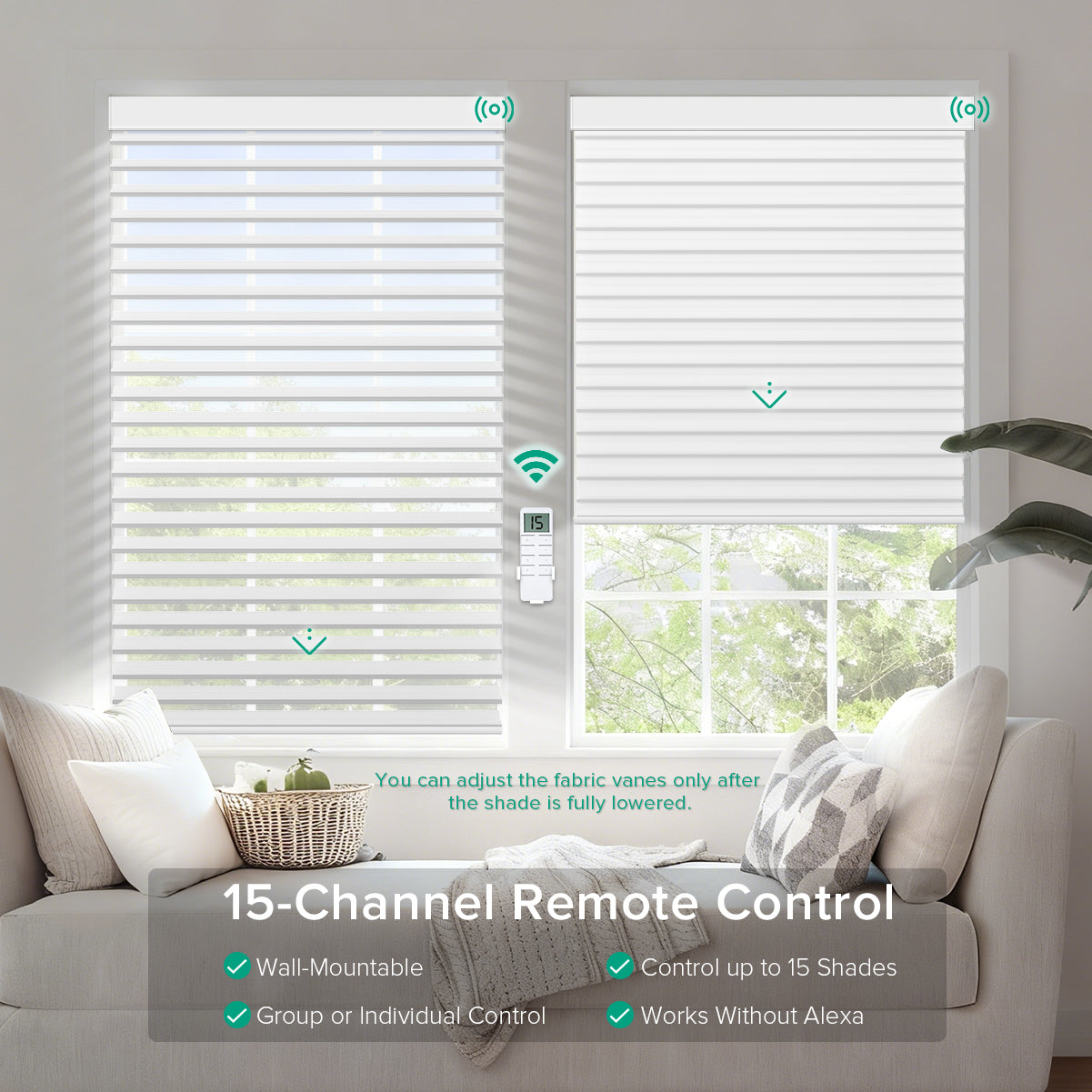 Motorized Shangri-La Sheer Shade - Blackout & Custom Fit