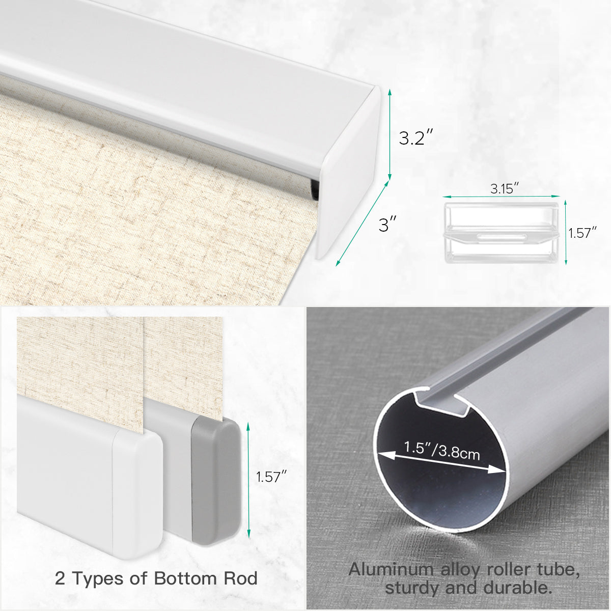 Manual Cordless Blackout Roller Shade - Texture Fabric