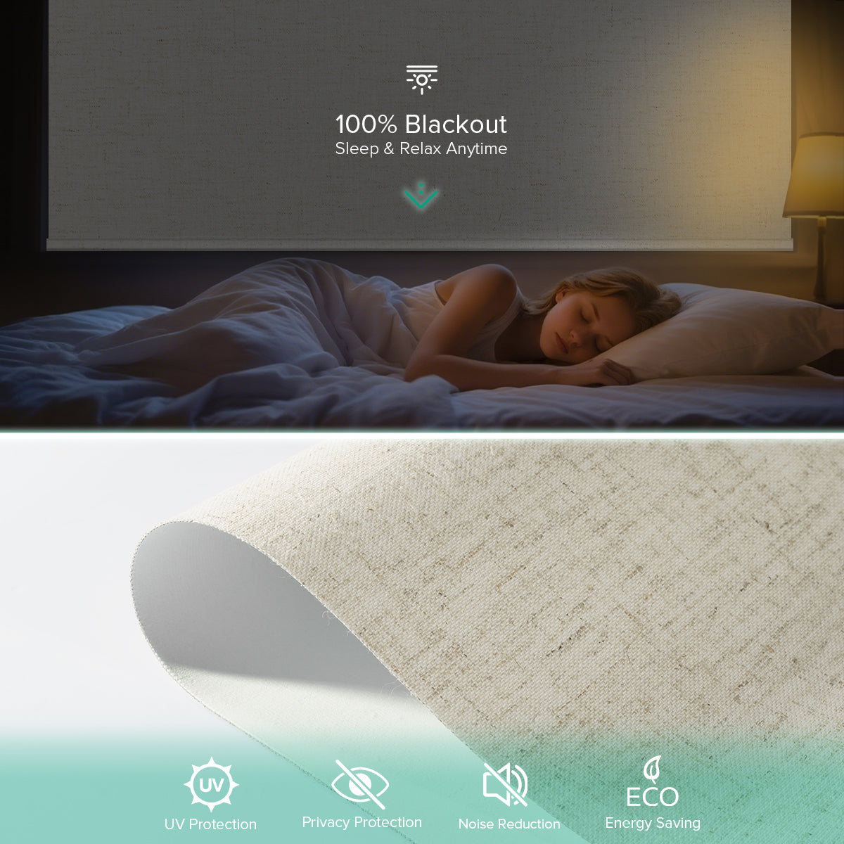 Motorized Blackout Roller Shade - Texture Fabric