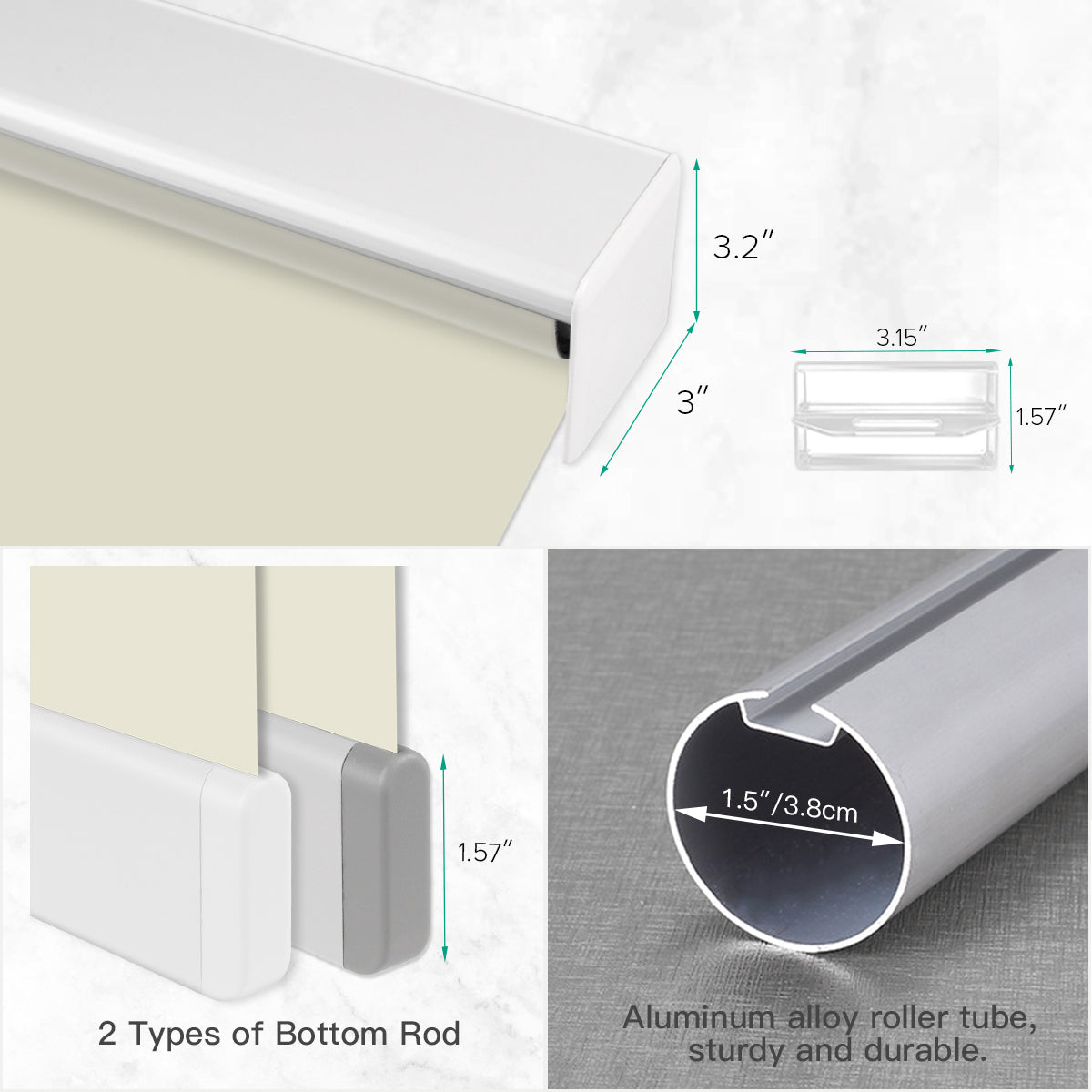 Manual Cordless Blackout Roller Shade - Vinyl Fabric