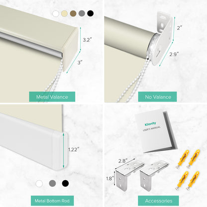 Manual Corded Blackout Roller Shade - Vinyl Fabric