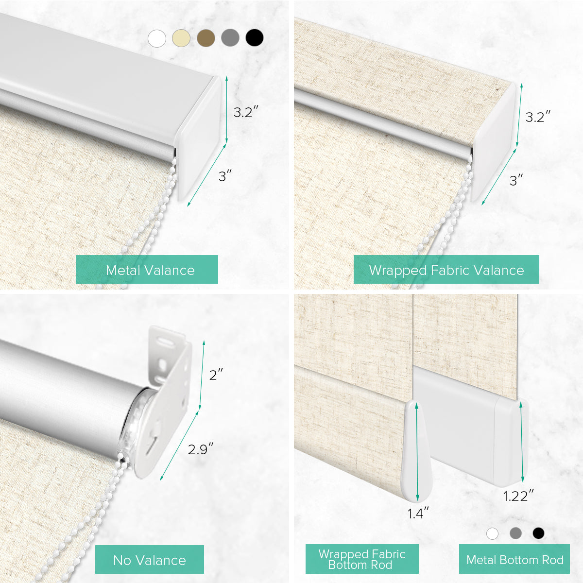 Manual Corded Blackout Roller Shade - Texture Fabric