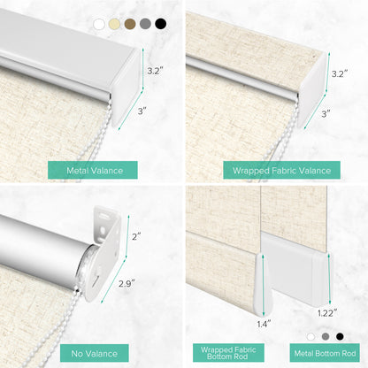 Manual Corded Blackout Roller Shade - Texture Fabric