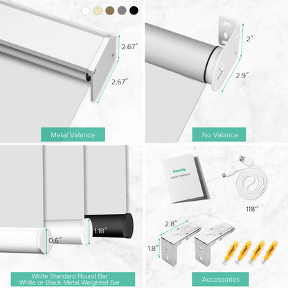 Motorized Blackout Roller Shade - Vinyl Fabric