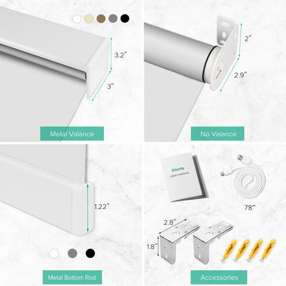 Motorized Blackout Roller Shade - Vinyl Fabric