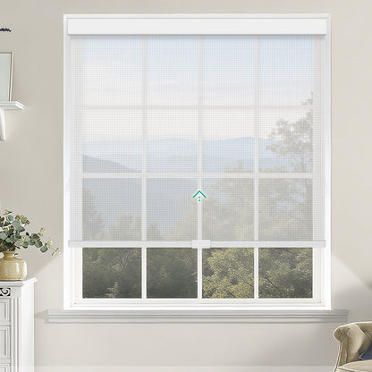 Manual Cordless Light Filtering Roller Shades - Fireproof Fabric